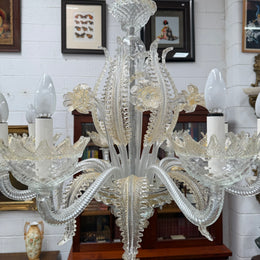 Magnificent Champagne Italian Murano Chandelier