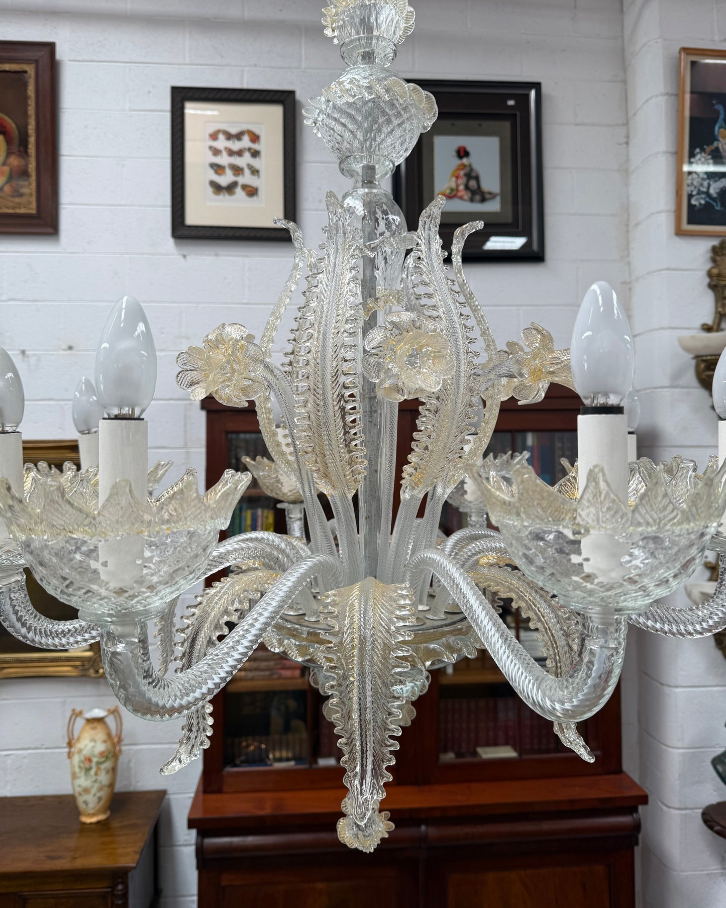 Magnificent Champagne Italian Murano Chandelier