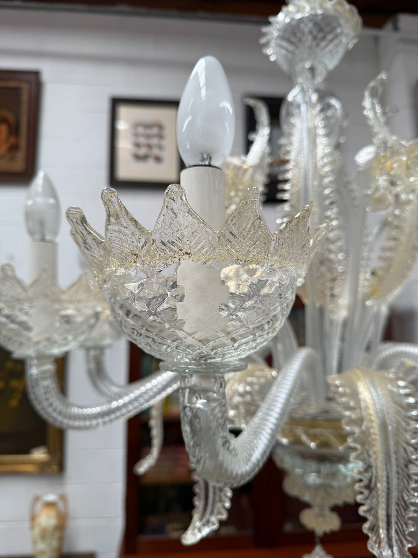 Magnificent Champagne Italian Murano Chandelier
