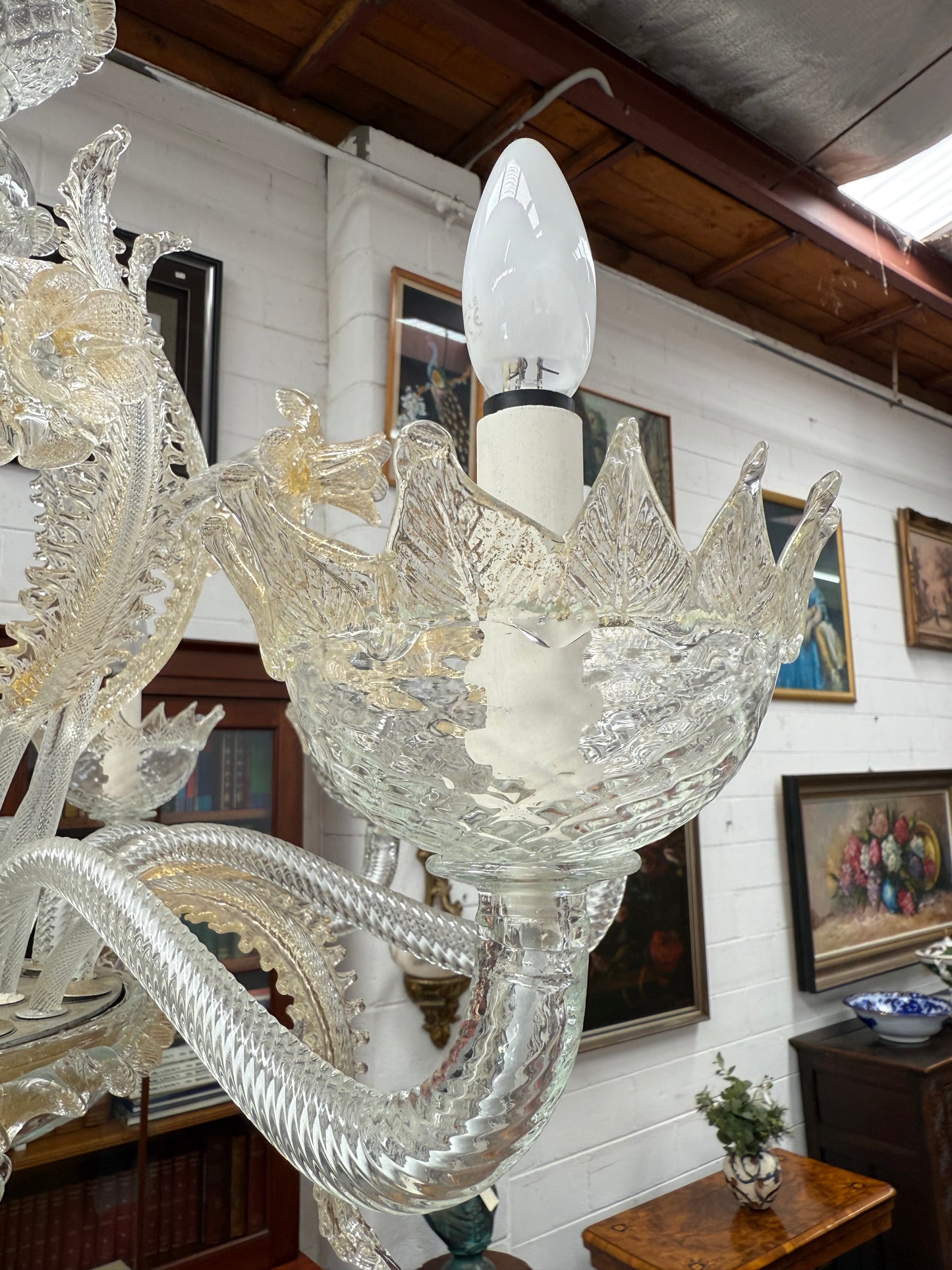Magnificent Champagne Italian Murano Chandelier