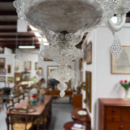 Italian Murano Clear Floral Chandelier