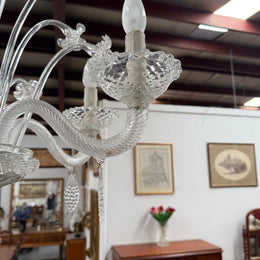 Italian Murano Clear Floral Chandelier