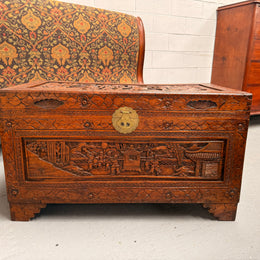 Vintage Carved Camphorwood Chest Circ: 1930's