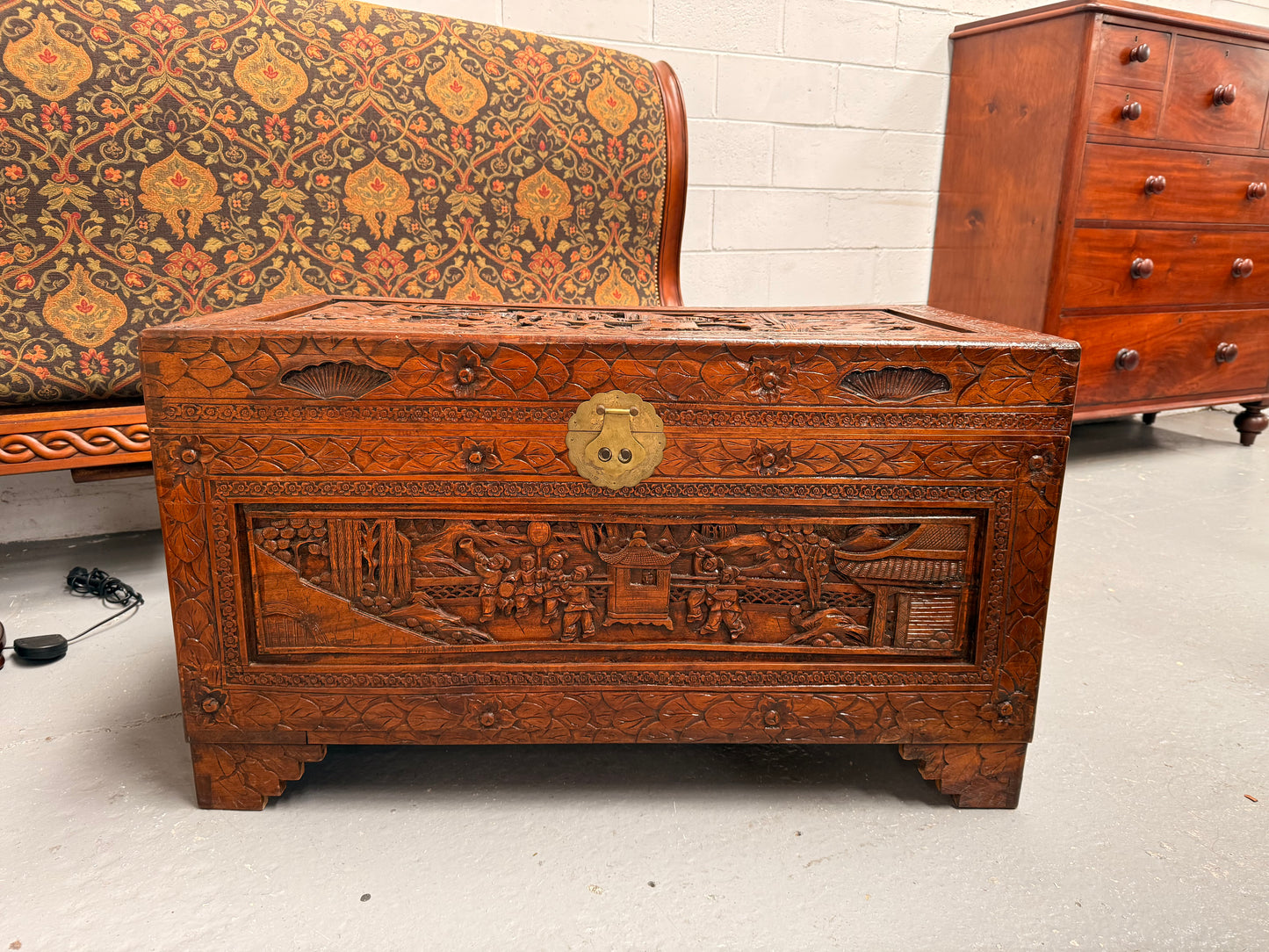 Vintage Carved Camphorwood Chest Circ: 1930's