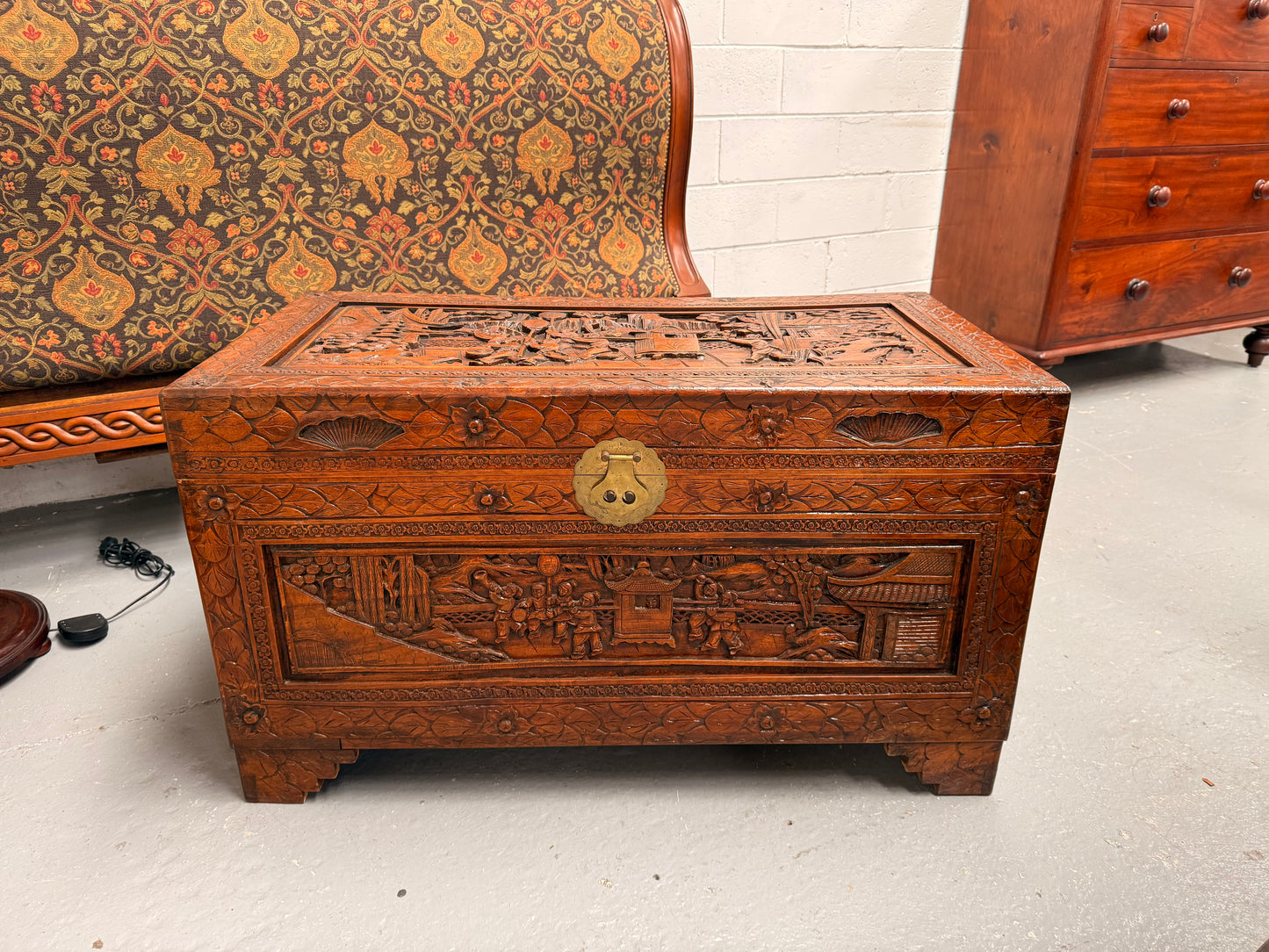 Vintage Carved Camphorwood Chest Circ: 1930's