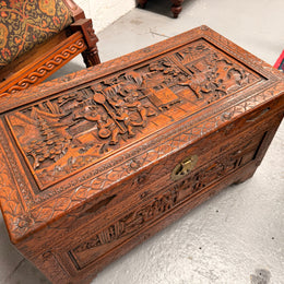 Vintage Carved Camphorwood Chest Circ: 1930's