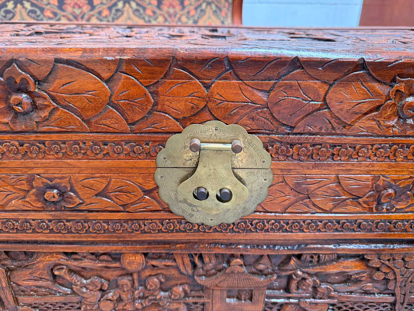 Vintage Carved Camphorwood Chest Circ: 1930's