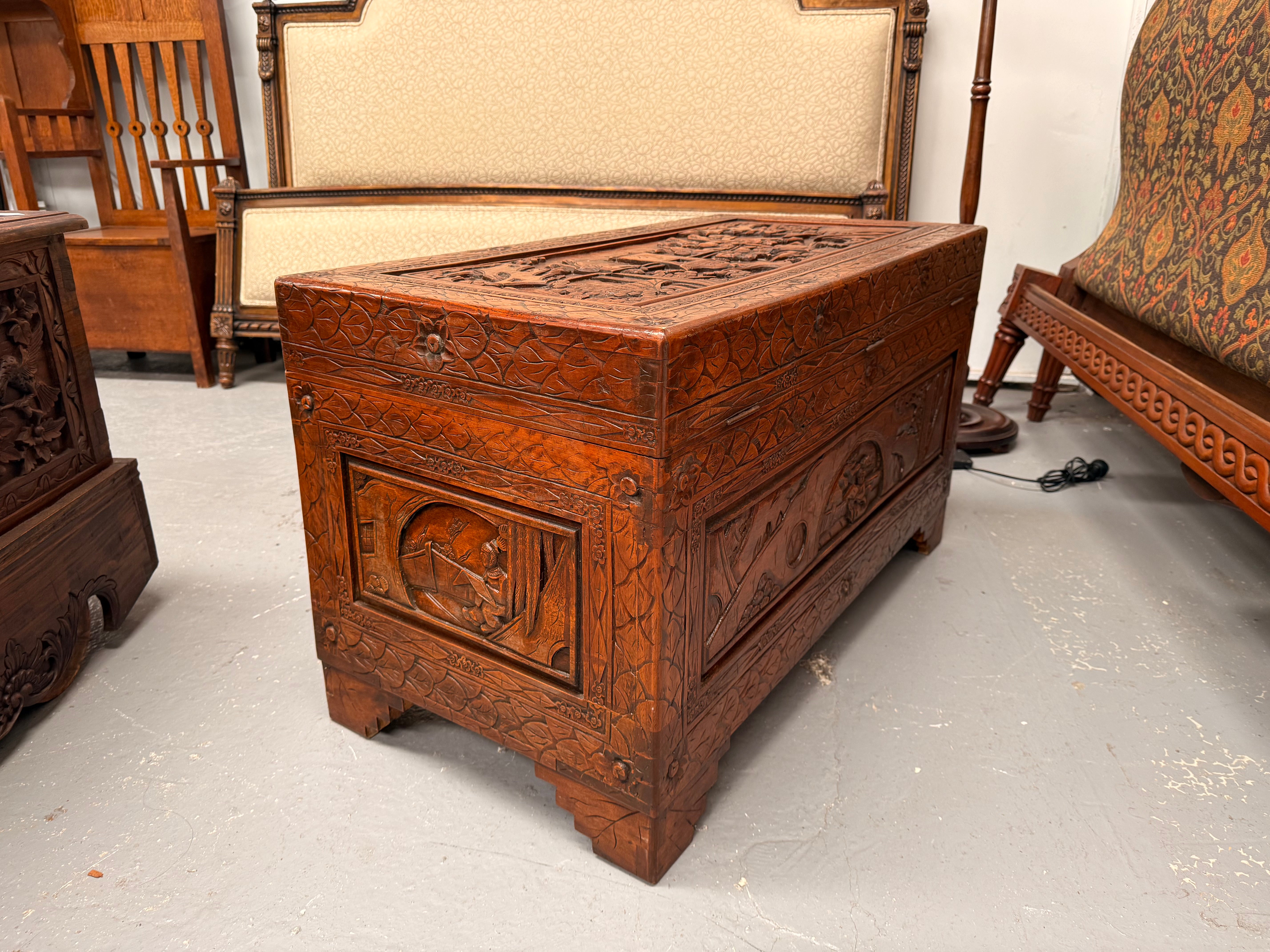 Vintage Carved Camphorwood Chest Circa: 1930's | Antique & Vintage | Moonee Ponds Antiques | Australia Wide Delivery