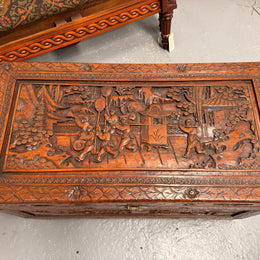 Vintage Carved Camphorwood Chest Circ: 1930's