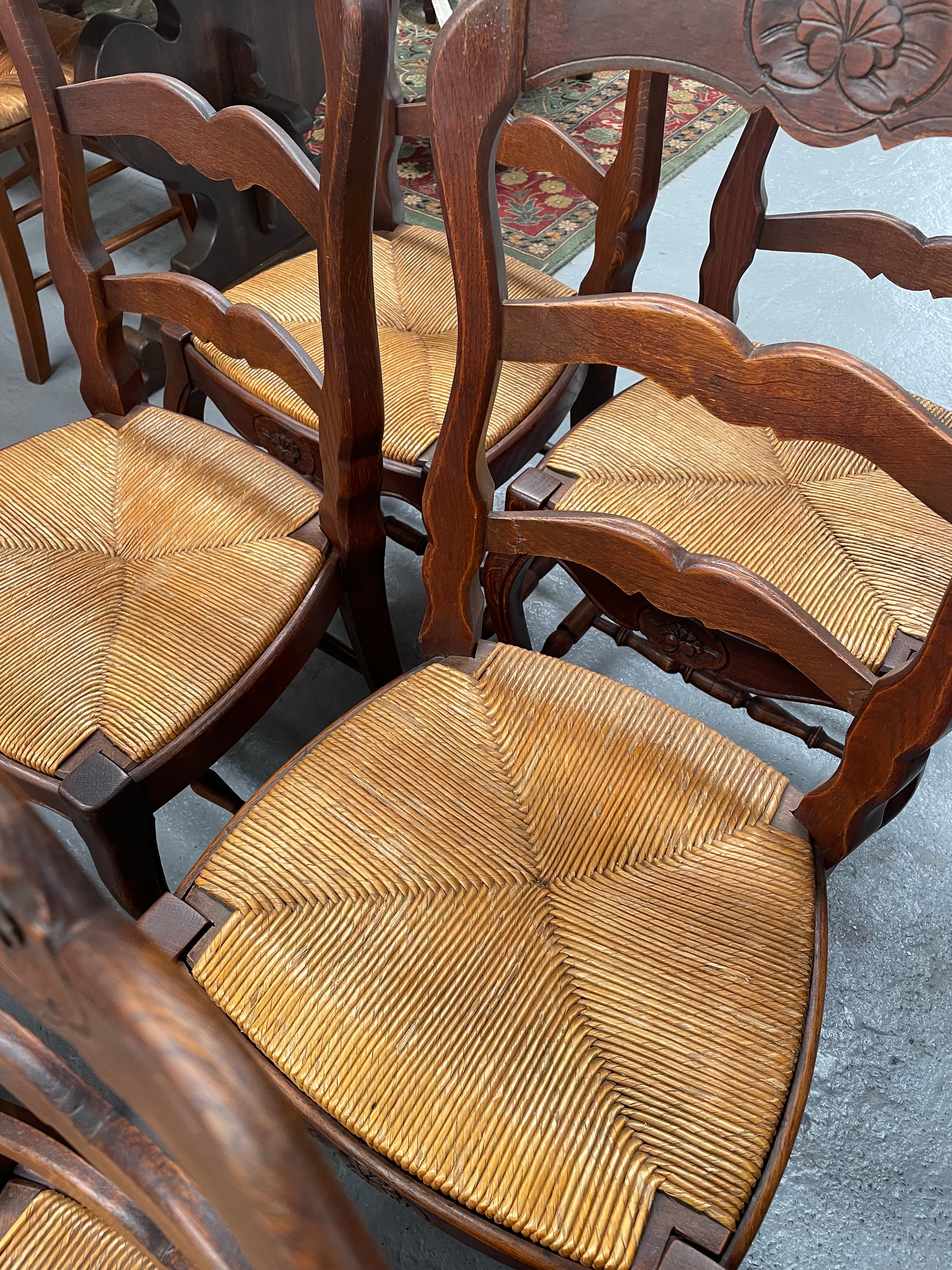 Set of 6 French Louis XV Style Rush Seat Dining Chairs | Antique & Vintage | Moonee Ponds Antiques | Australia Wide Delivery
