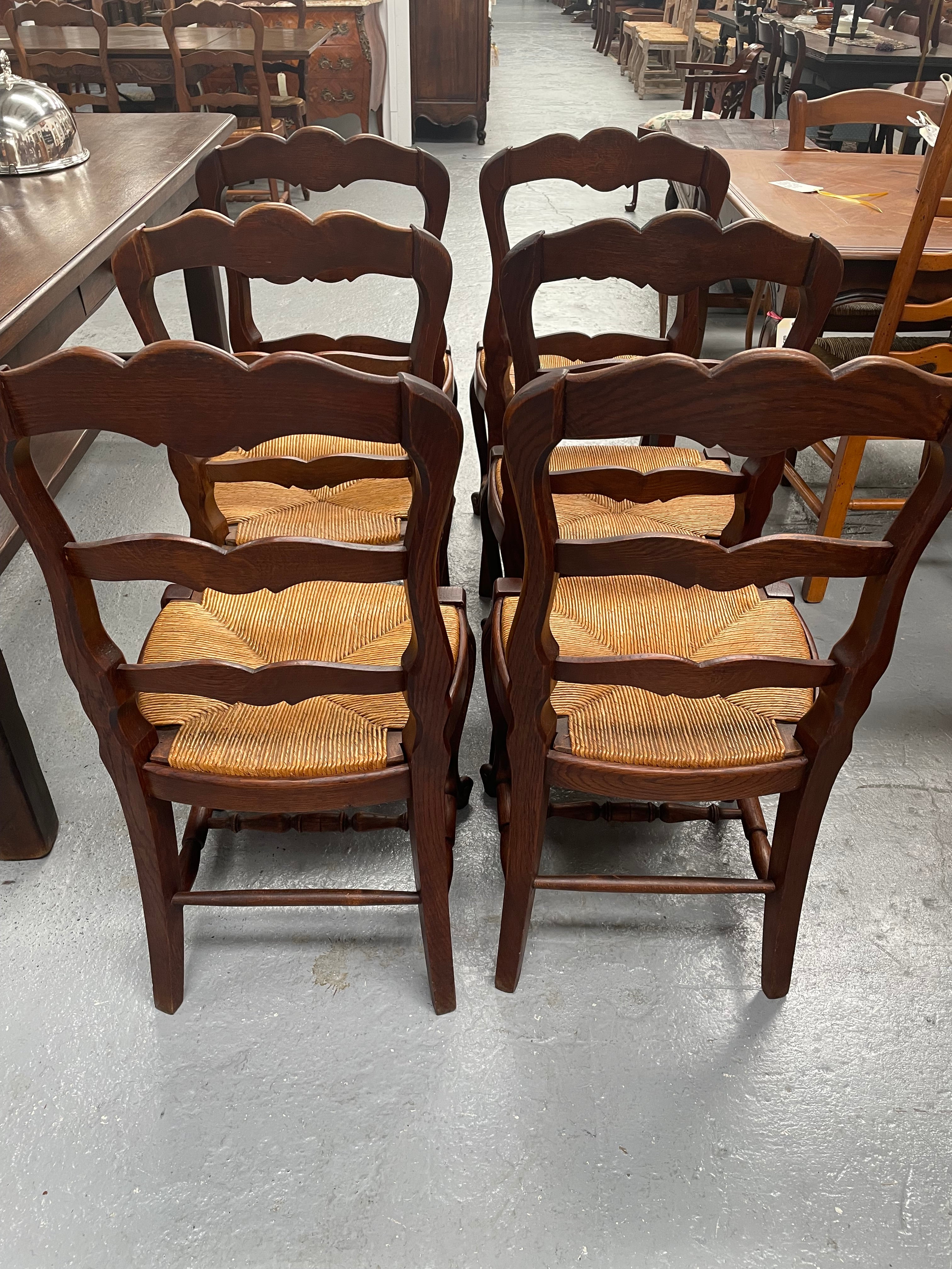 Set of 6 French Louis XV Style Rush Seat Dining Chairs | Antique & Vintage | Moonee Ponds Antiques | Australia Wide Delivery
