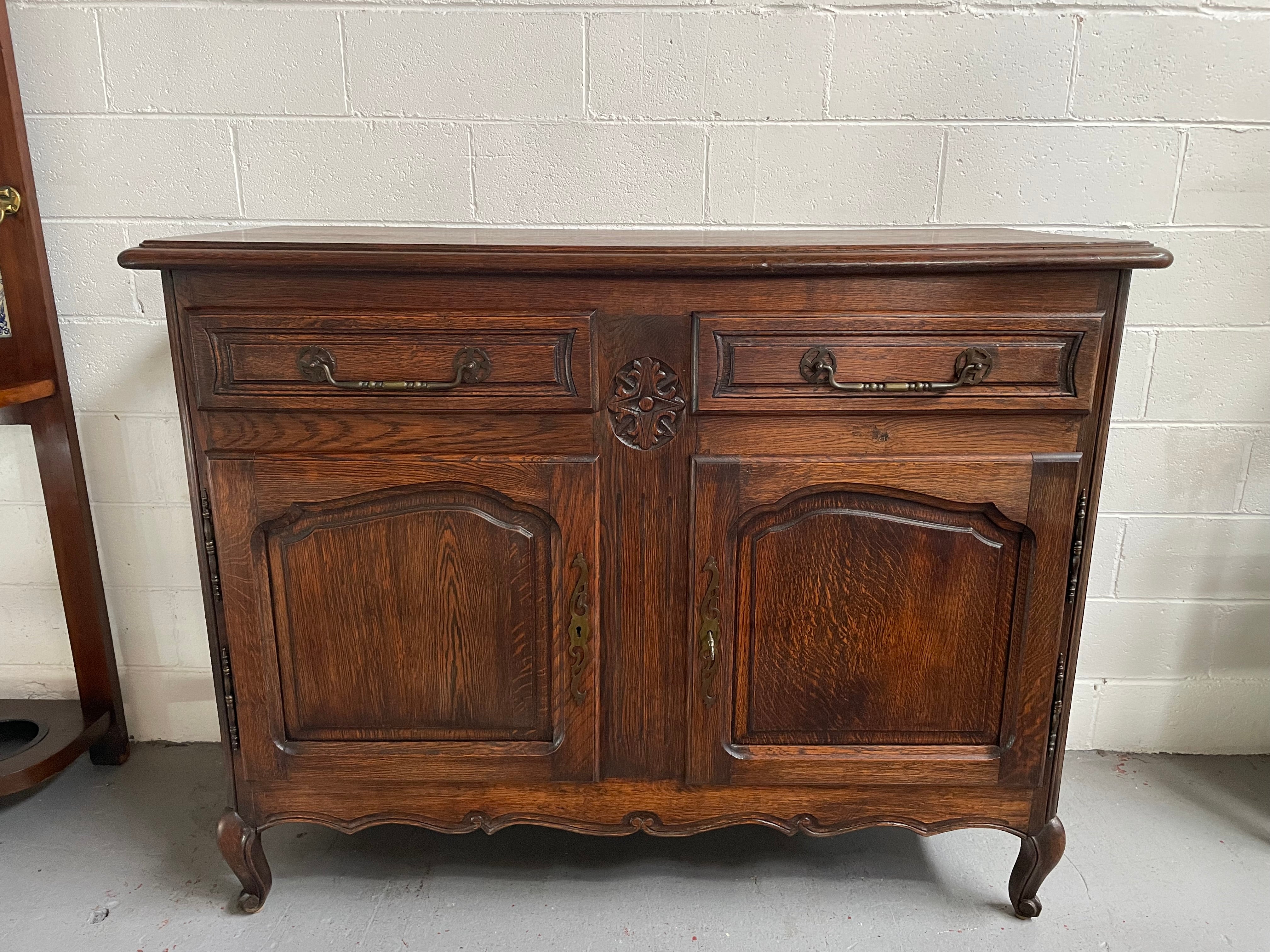 Beautiful French Provincial Oak 2 Door Buffet | Antique & Vintage | Moonee Ponds Antiques | Australia Wide Delivery