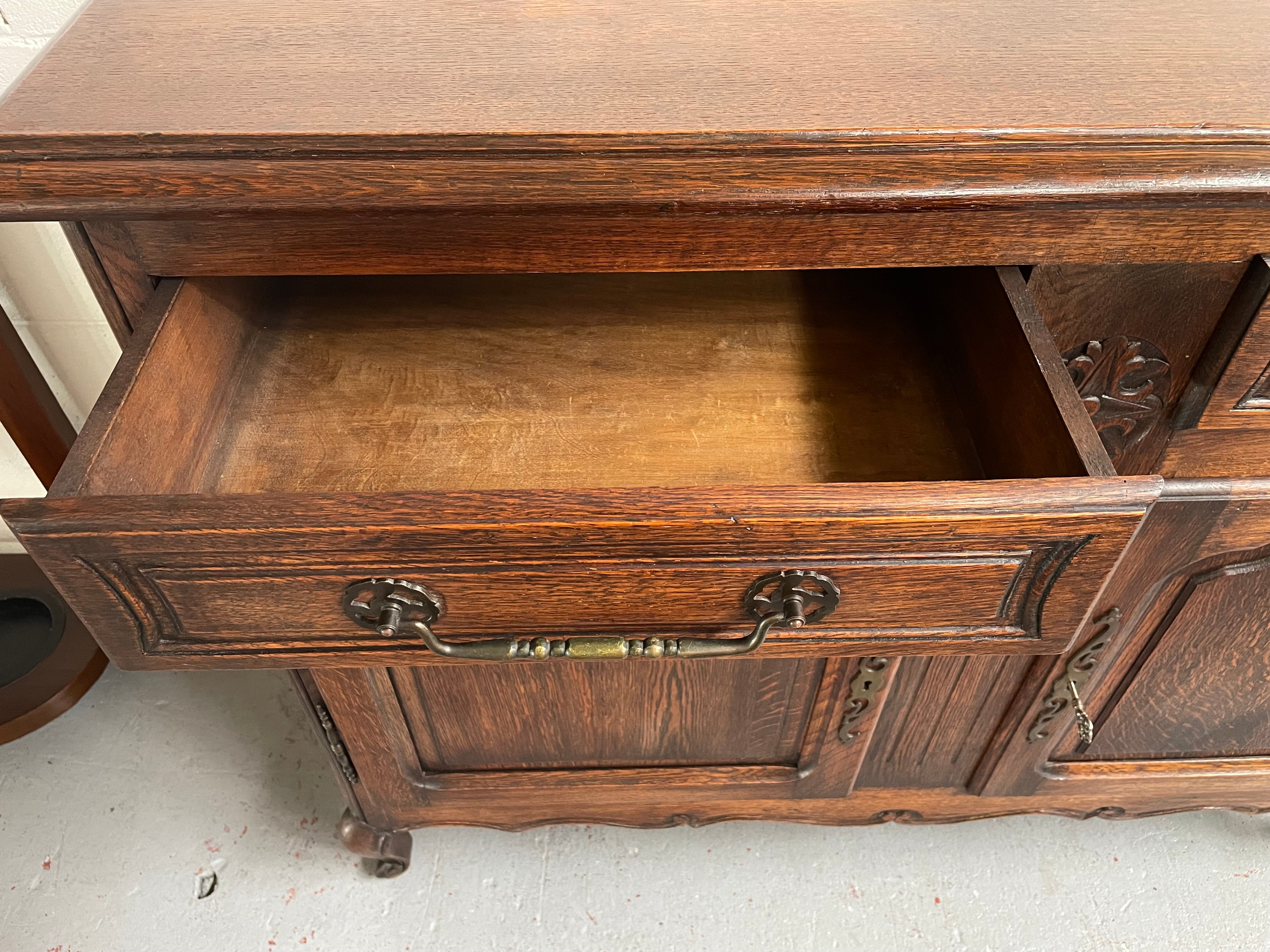 Beautiful French Provincial Oak 2 Door Buffet | Antique & Vintage | Moonee Ponds Antiques | Australia Wide Delivery