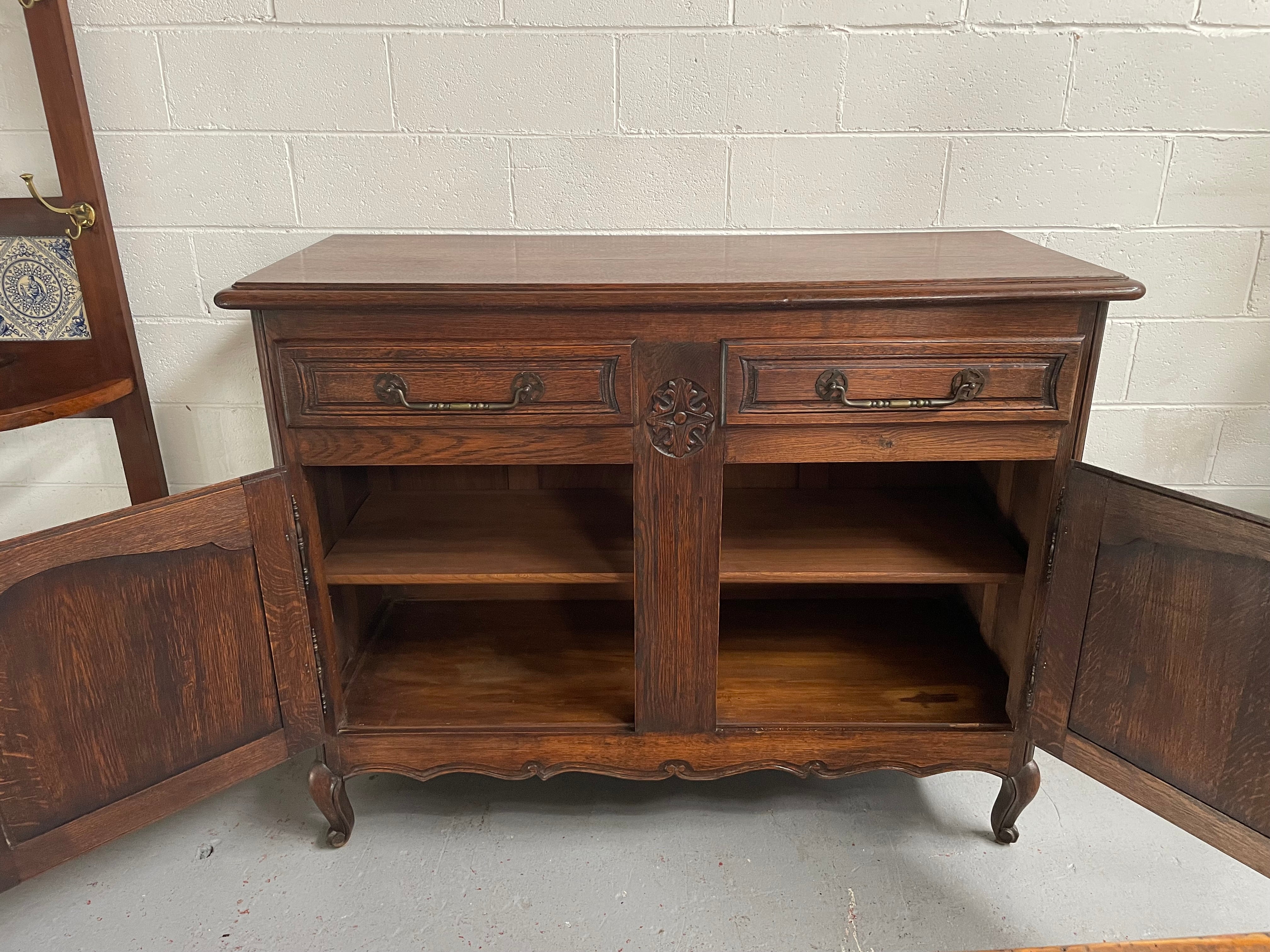 Beautiful French Provincial Oak 2 Door Buffet | Antique & Vintage | Moonee Ponds Antiques | Australia Wide Delivery