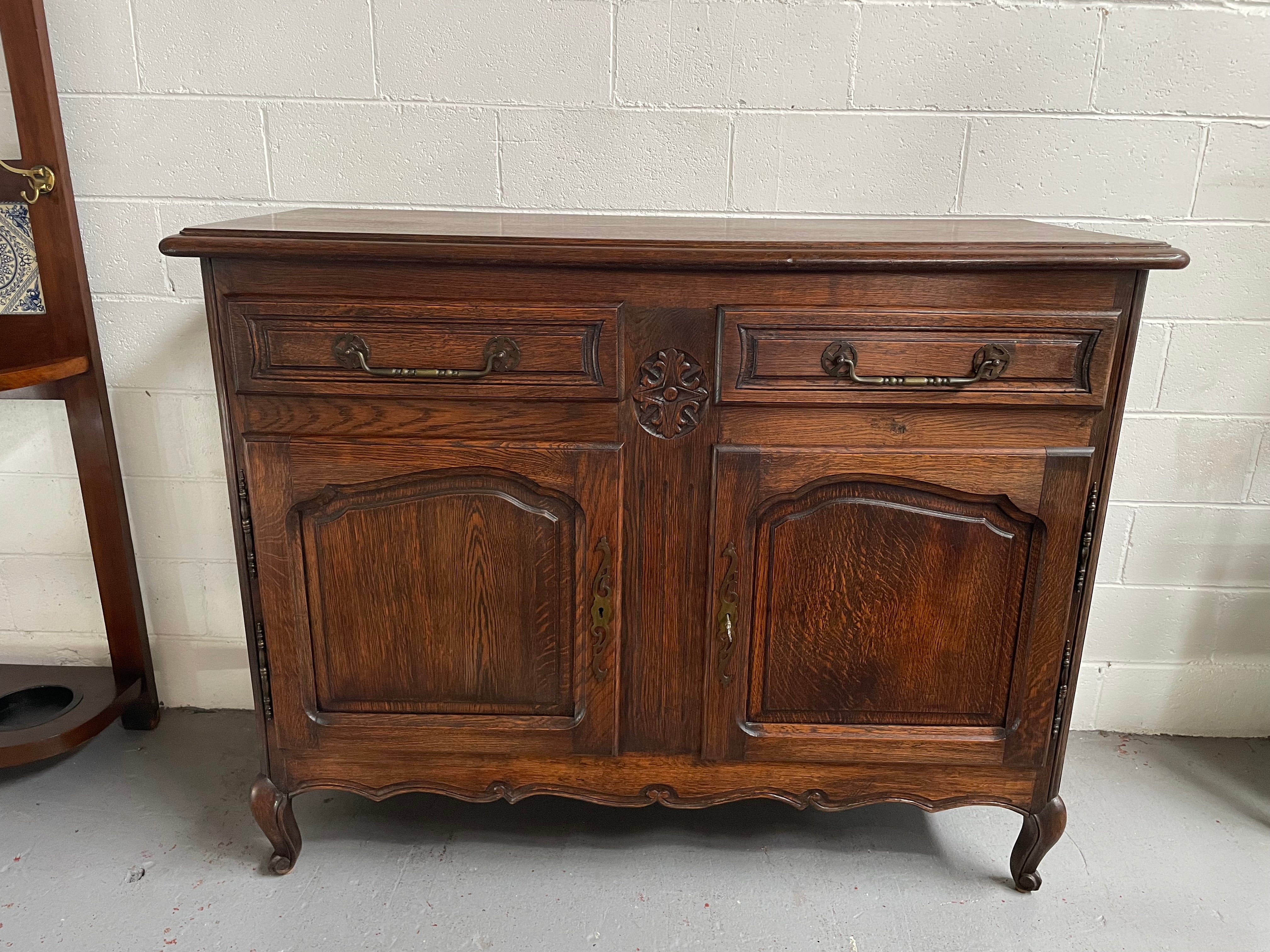 Beautiful French Provincial Oak 2 Door Buffet | Antique & Vintage | Moonee Ponds Antiques | Australia Wide Delivery