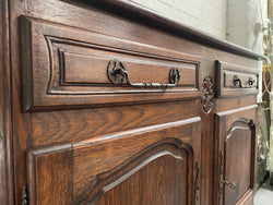 Beautiful French Provincial Oak 2 Door Buffet | Antique & Vintage | Moonee Ponds Antiques | Australia Wide Delivery