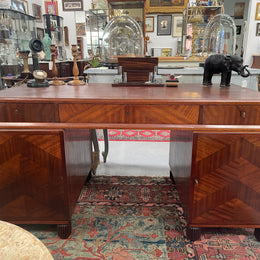 Impressive Art Deco Leather Topped Twin Pedestal Desk