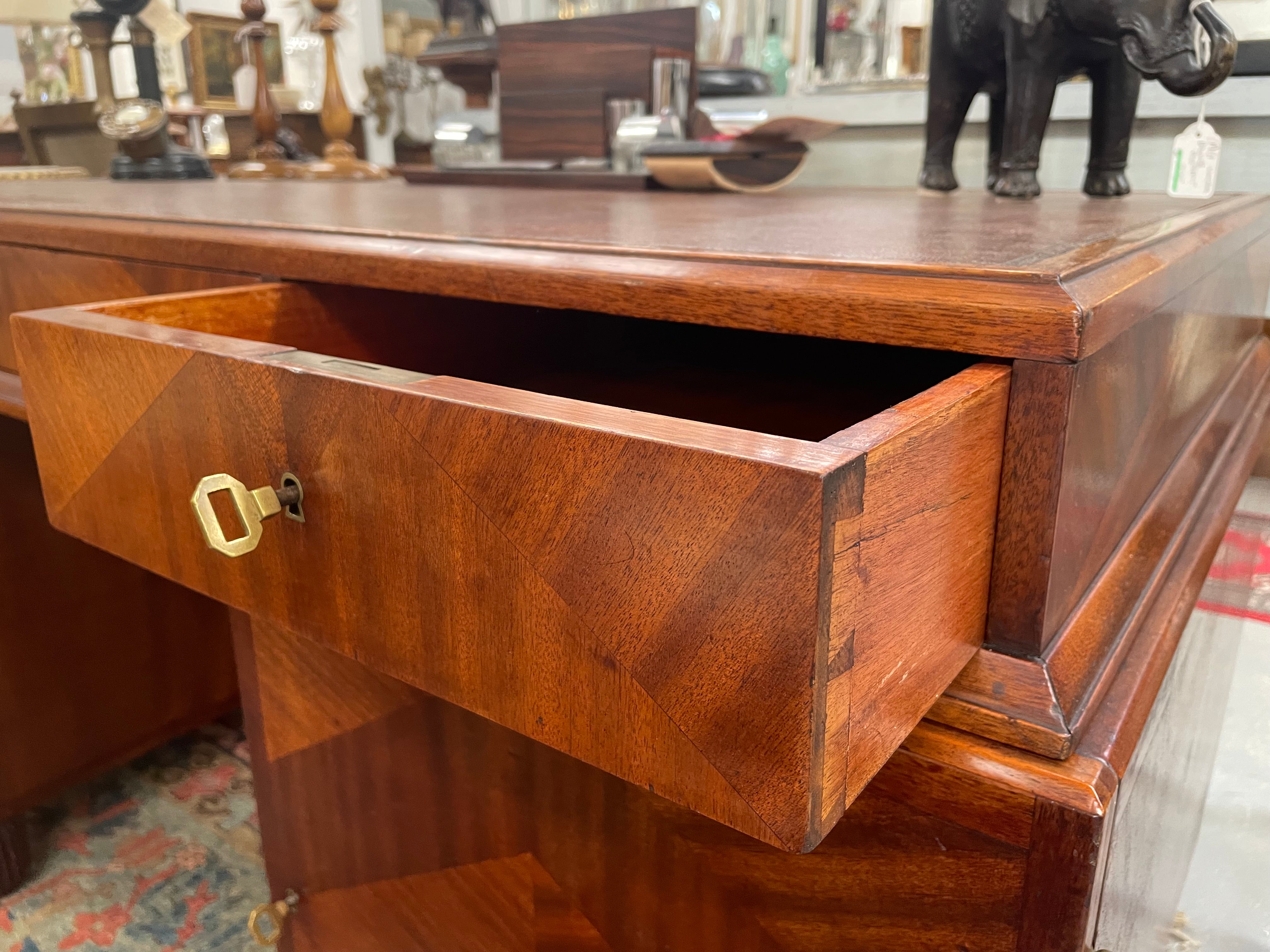 Impressive Art Deco Leather Topped Twin Pedestal Desk | Antique & Vintage | Moonee Ponds Antiques | Australia Wide Delivery