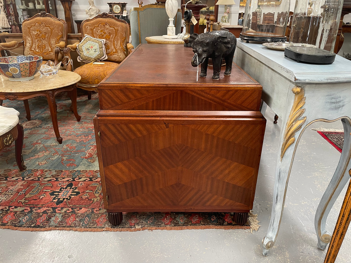 Impressive Art Deco Leather Topped Twin Pedestal Desk