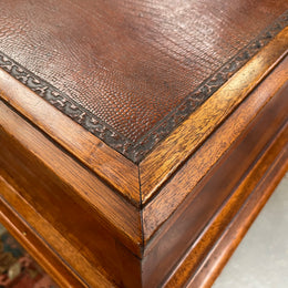 Impressive Art Deco Leather Topped Twin Pedestal Desk