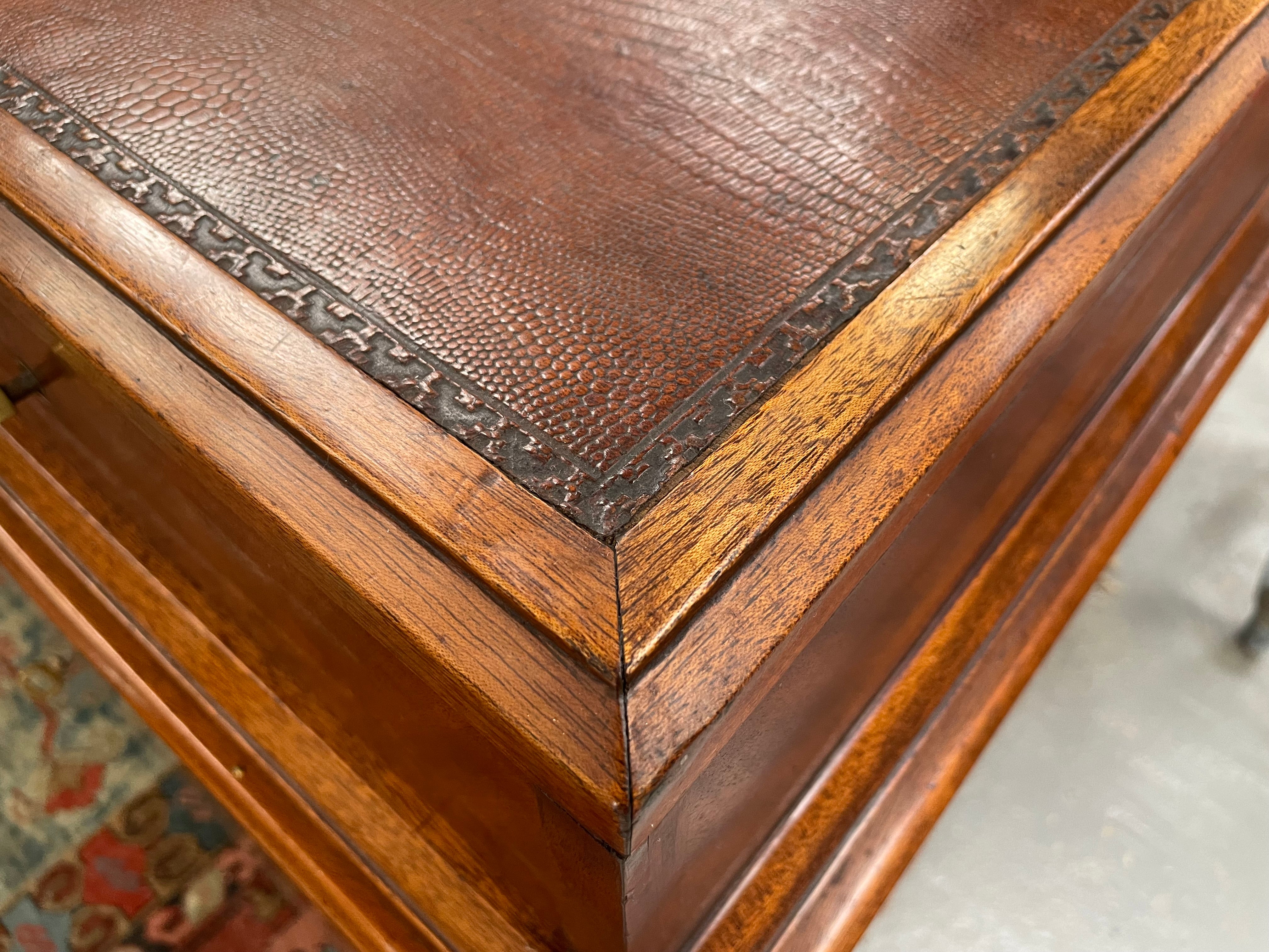 Impressive Art Deco Leather Topped Twin Pedestal Desk | Antique & Vintage | Moonee Ponds Antiques | Australia Wide Delivery