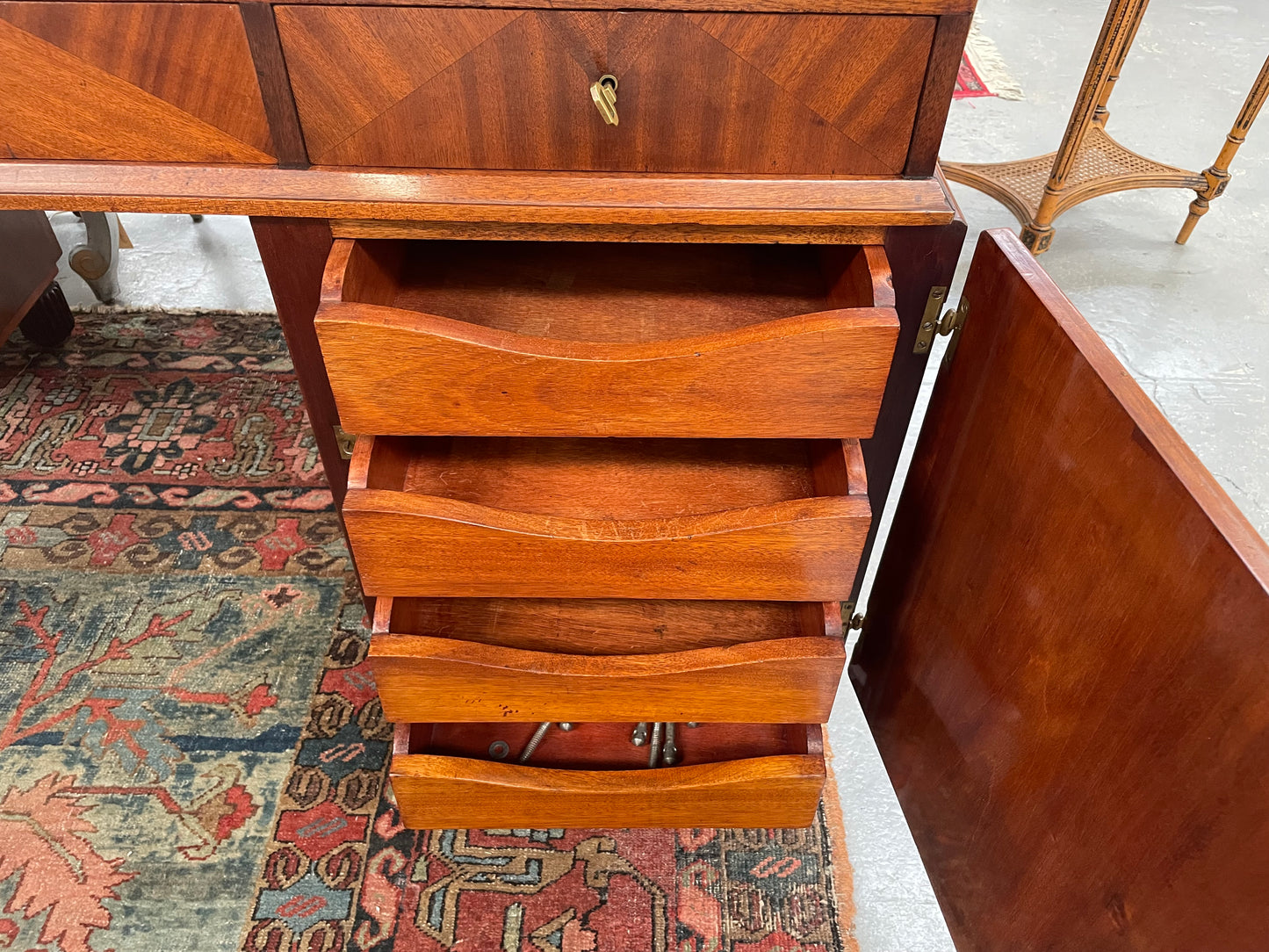 Impressive Art Deco Leather Topped Twin Pedestal Desk