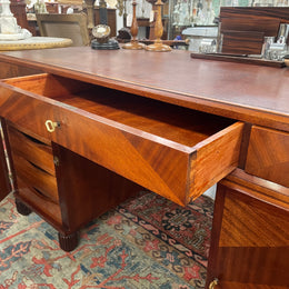 Impressive Art Deco Leather Topped Twin Pedestal Desk