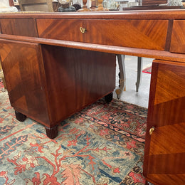 Impressive Art Deco Leather Topped Twin Pedestal Desk