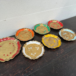 Set Of Vintage Italian Florentine Wooden Coasters