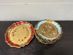 Set of Vintage Italian Florentine Wooden Coasters | Antique & Vintage | Moonee Ponds Antiques | Australia Wide Delivery
