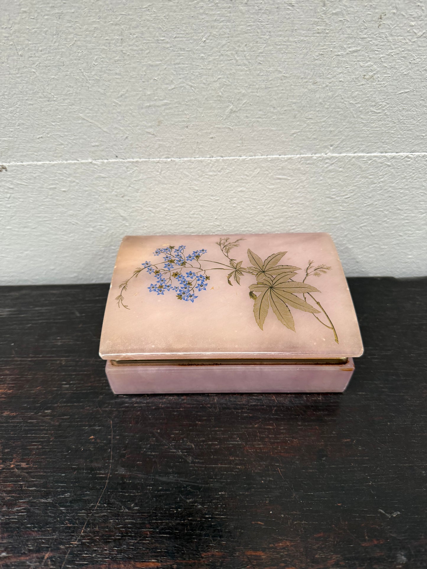 Vintage Alabaster Trinket Box