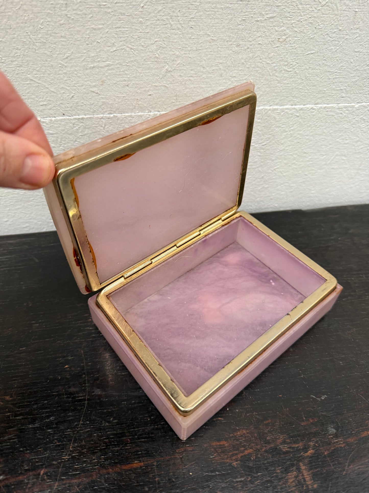 Vintage Alabaster Trinket Box