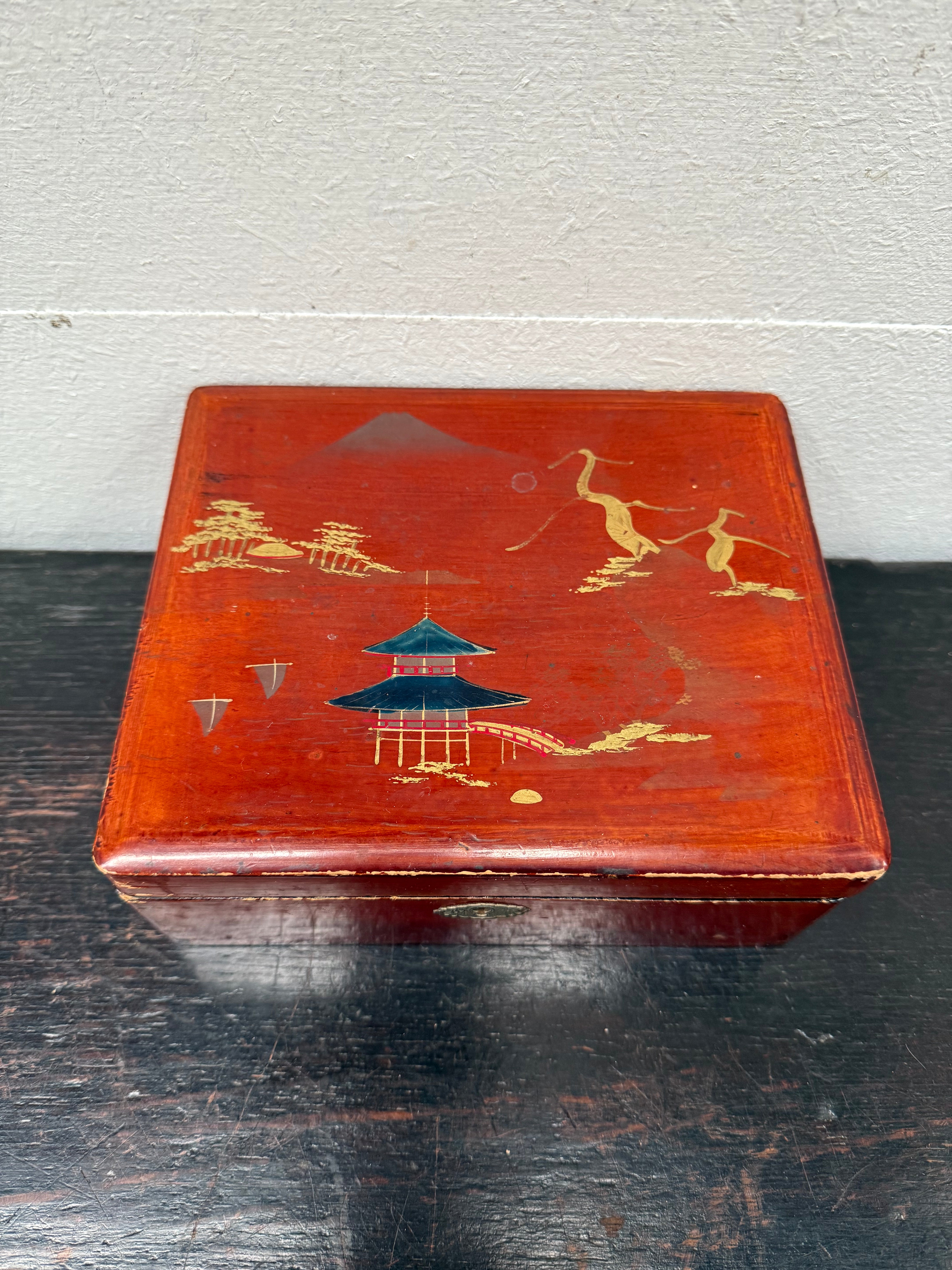 Vintage Japanese Lacquer Lockable Box | Antique & Vintage | Moonee Ponds Antiques | Australia Wide Delivery