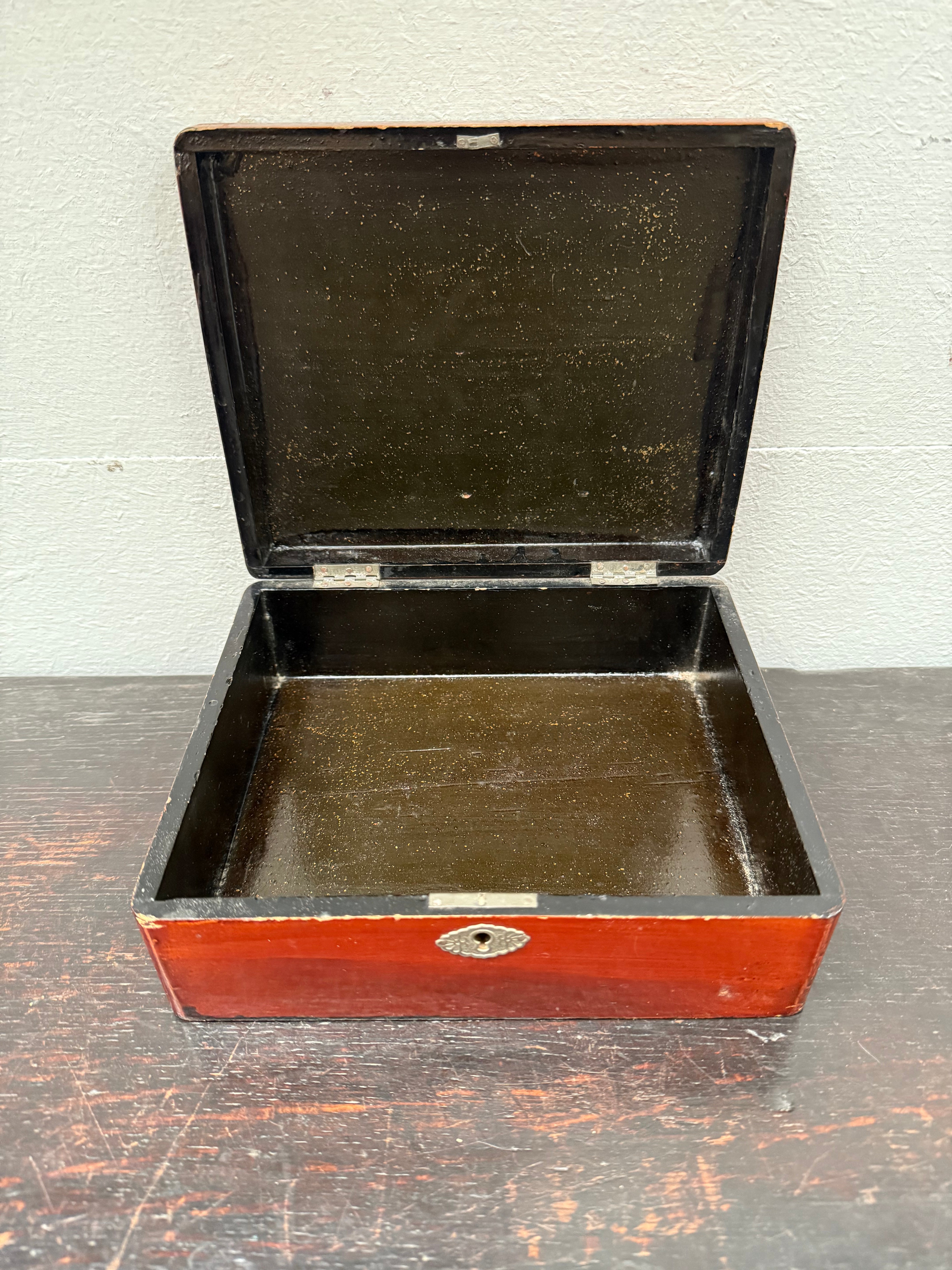 Vintage Japanese Lacquer Lockable Box | Antique & Vintage | Moonee Ponds Antiques | Australia Wide Delivery