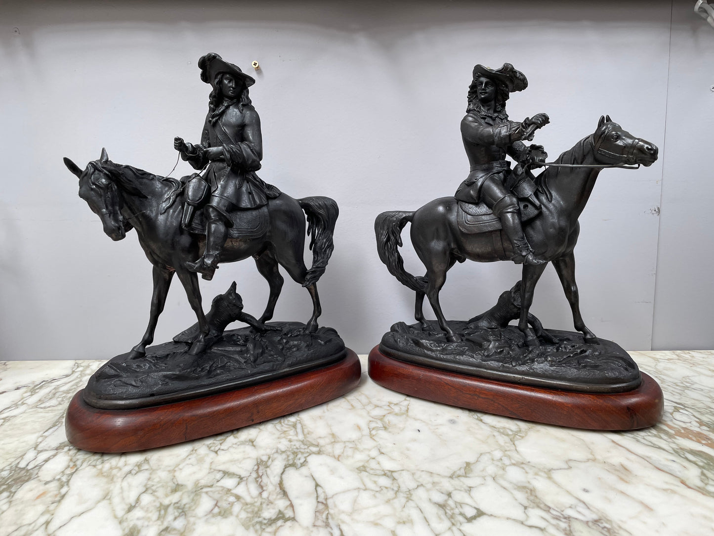 A  Pair of Victorian Spelter Statues