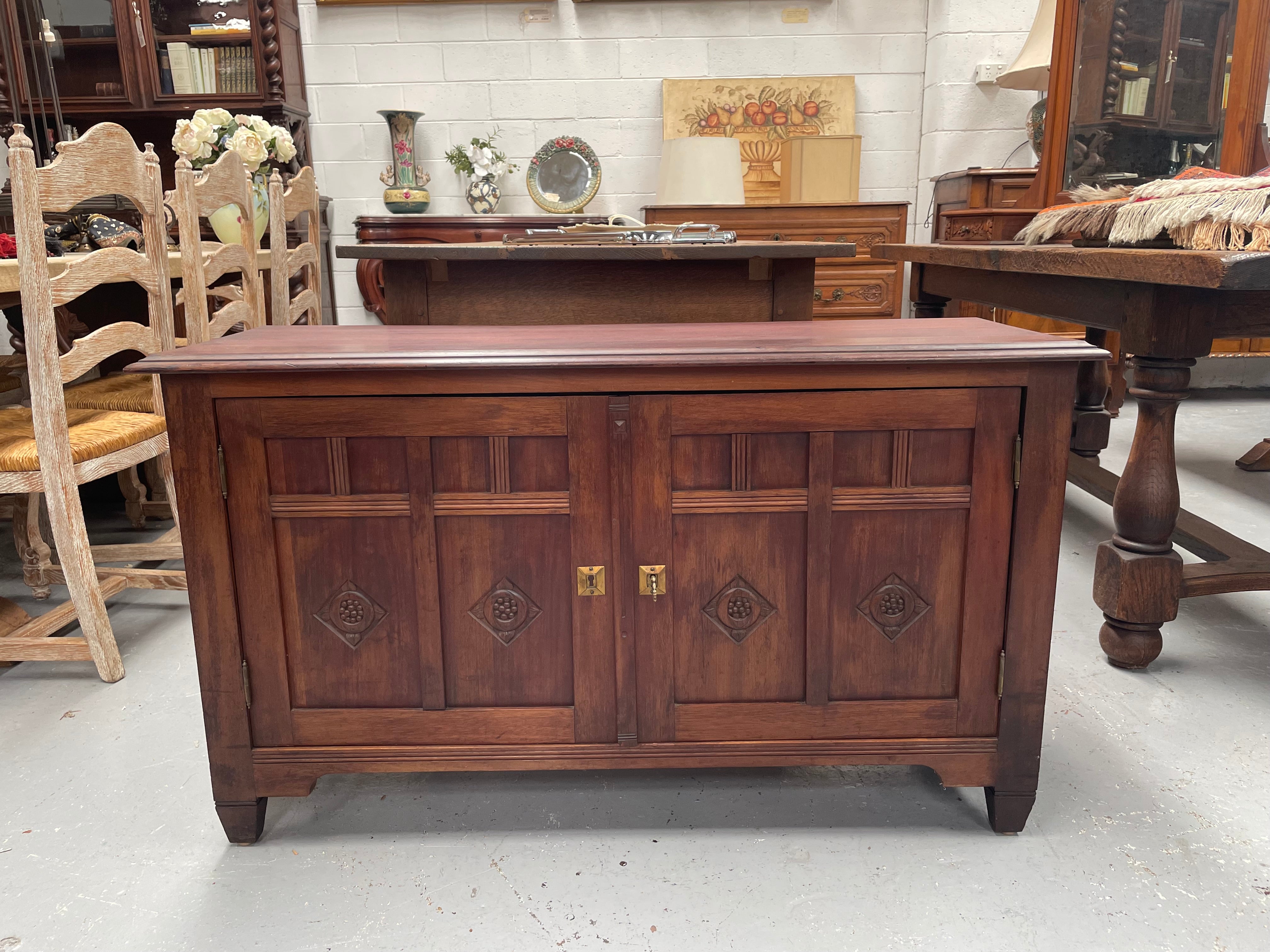Arts & Crafts French Walnut Cabinet | Antique & Vintage | Moonee Ponds Antiques | Australia Wide Delivery
