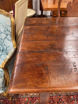 Substantial Rustic Oak Stretcher Base Dining Table | Antique & Vintage | Moonee Ponds Antiques | Australia Wide Delivery