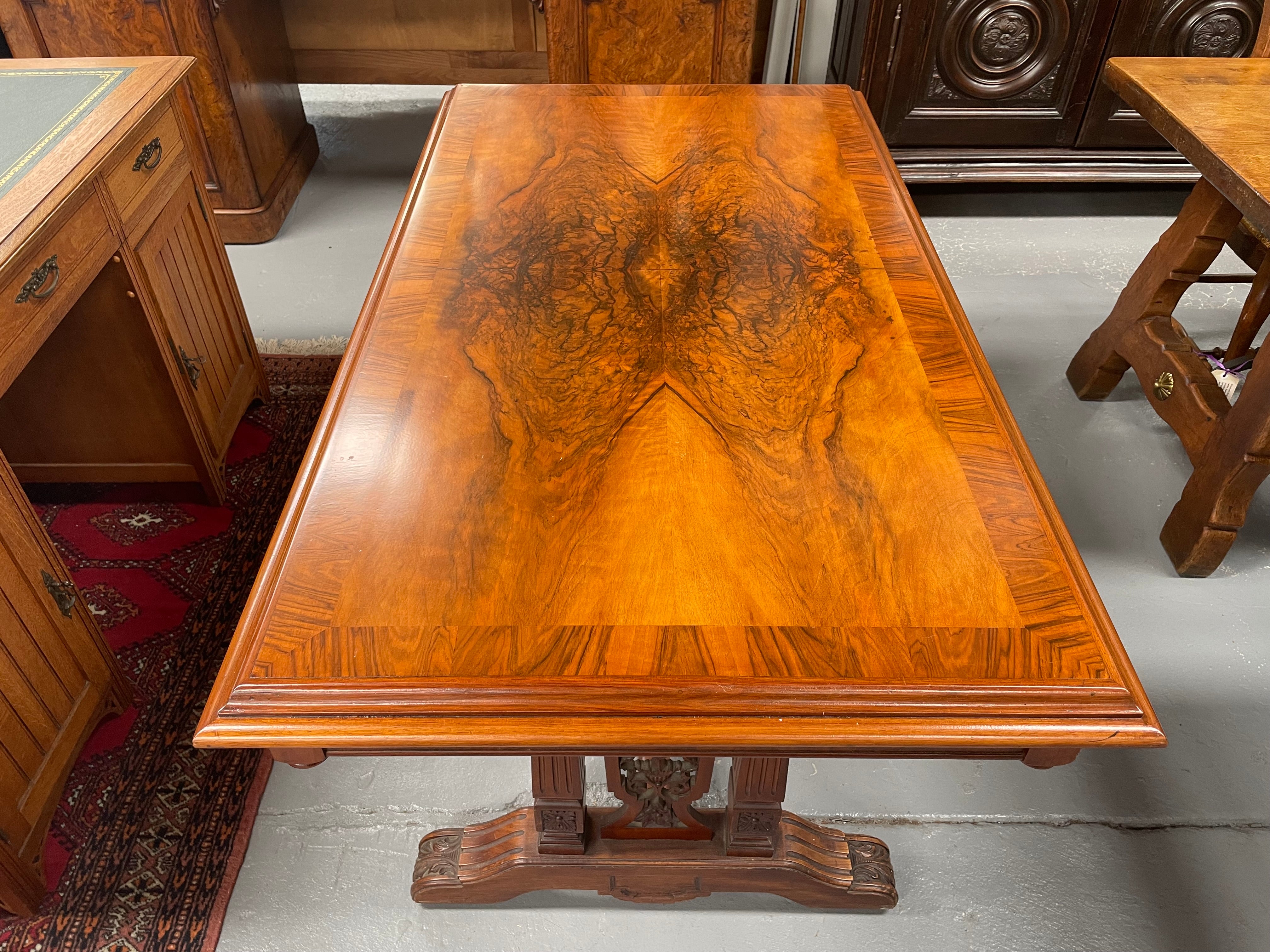 Victorian Walnut & Figured Walnut Side Table/Sofa Table | Antique & Vintage | Moonee Ponds Antiques | Australia Wide Delivery