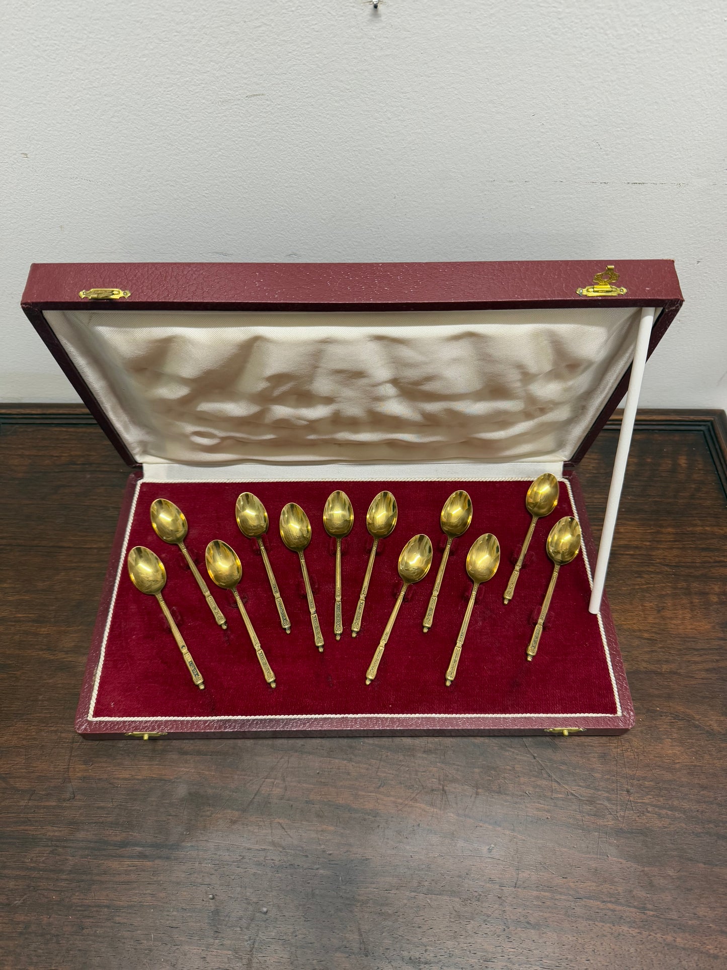 French Set of 12 Vermeil Spoon Set
