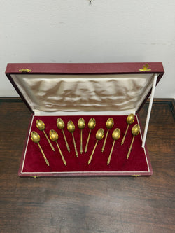 French Set of 12 Vermeil Spoon Set | Antique & Vintage | Moonee Ponds Antiques | Australia Wide Delivery