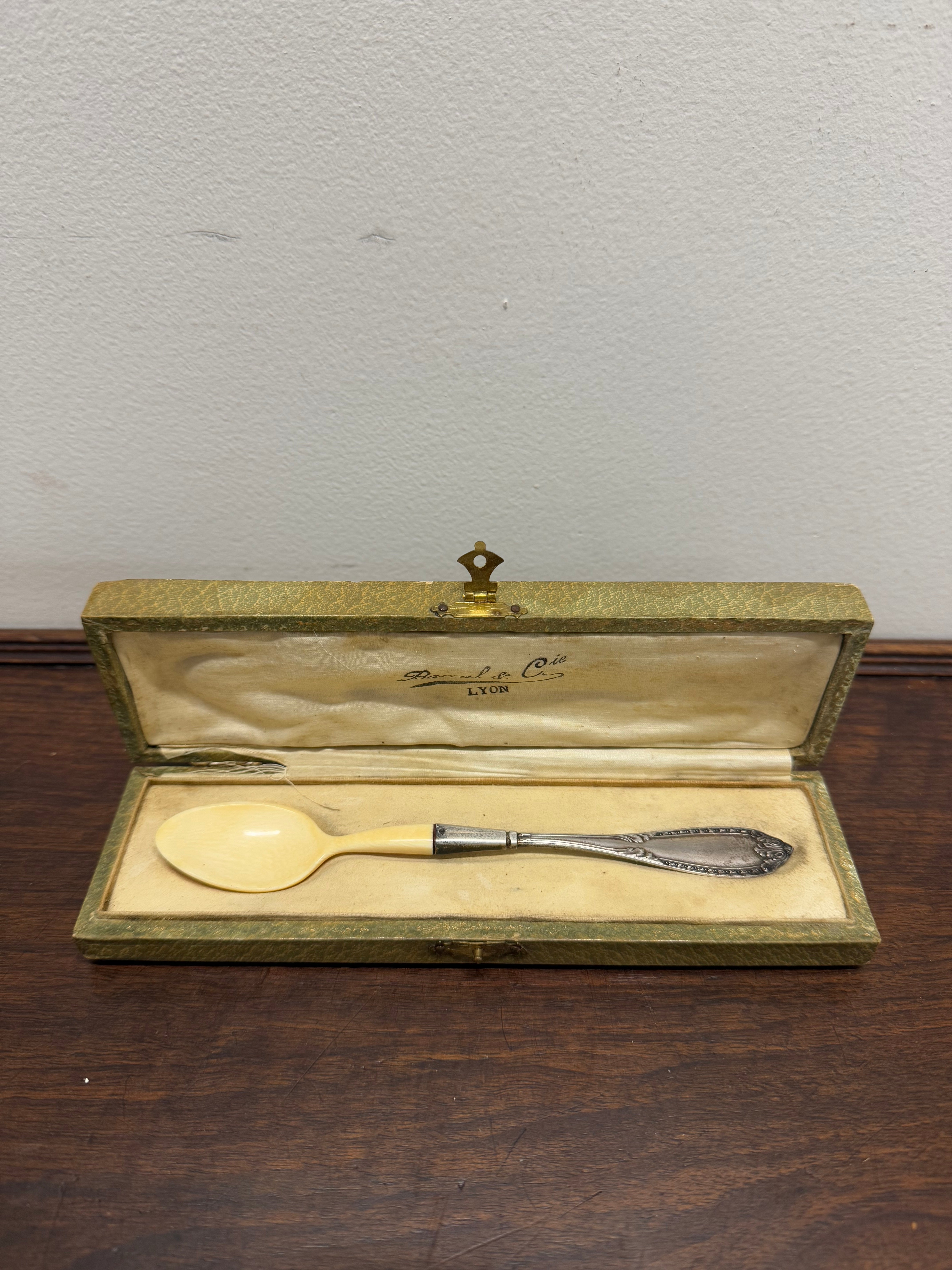 Antique Silver & Ivory French Spoon 'Lyon'