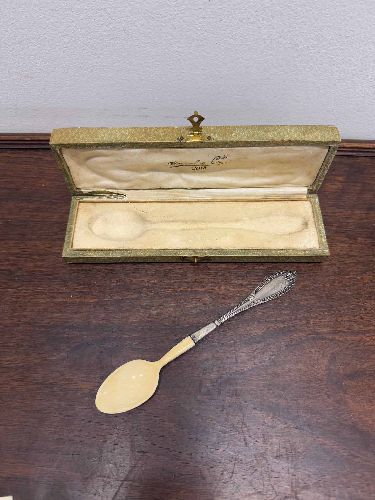 Antique Silver & Ivory French Spoon 'Lyon'