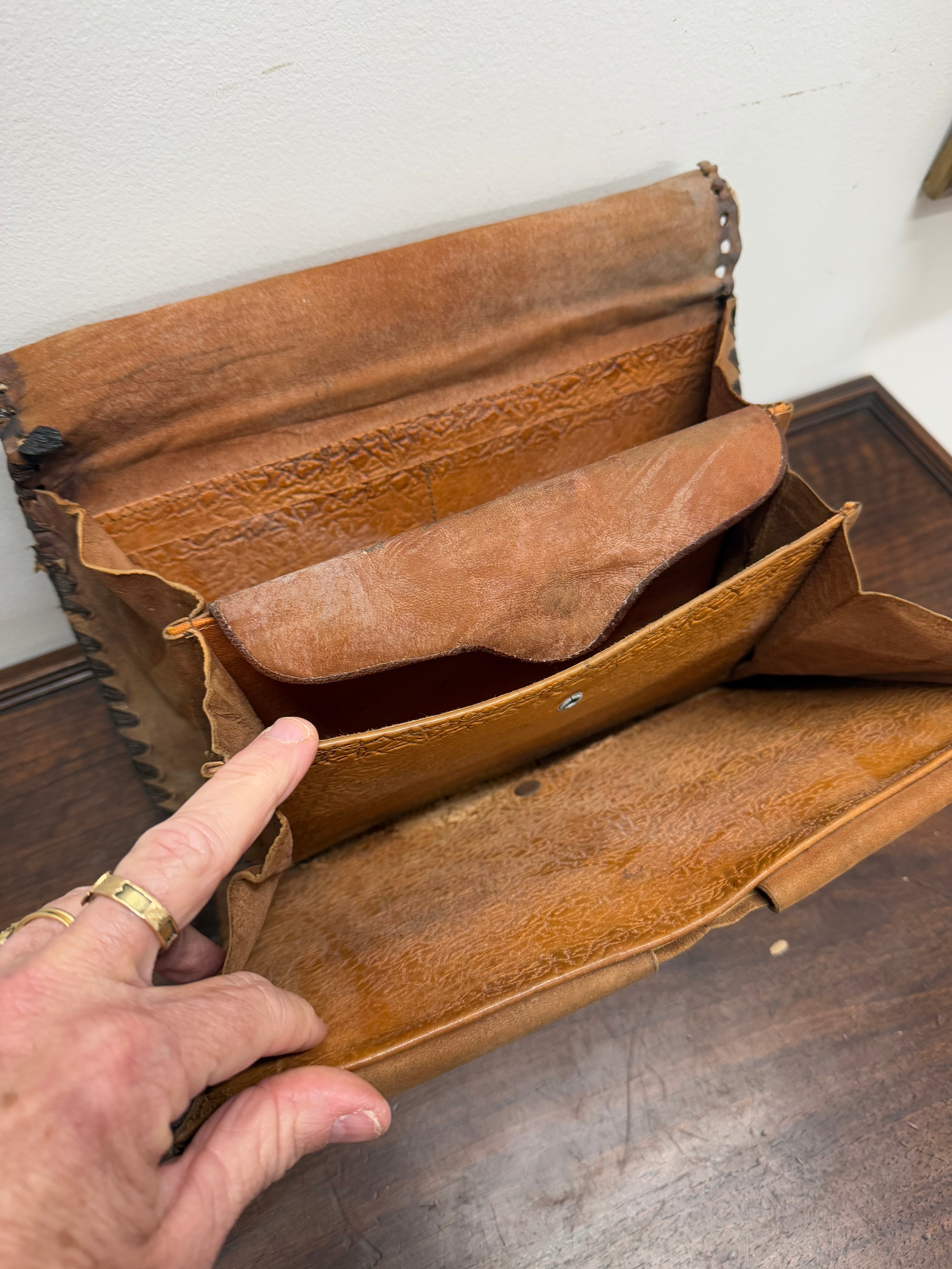 Vintage Hand Made Egyptian Leather Satchel/Case | Antique & Vintage | Moonee Ponds Antiques | Australia Wide Delivery