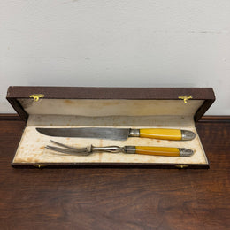 Vintage Original Box Set Carving Knife and Fork