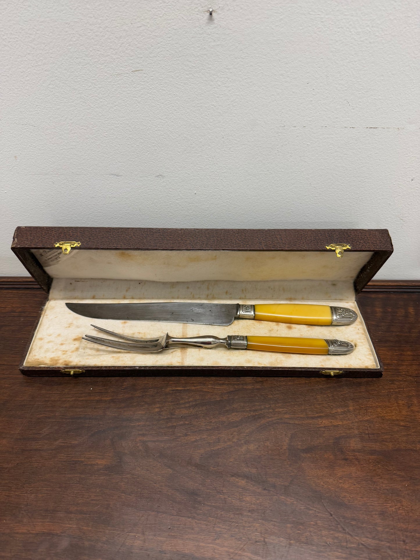 Vintage Original Box Set Carving Knife and Fork