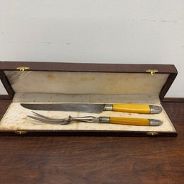 Vintage Original Box Set Carving Knife and Fork