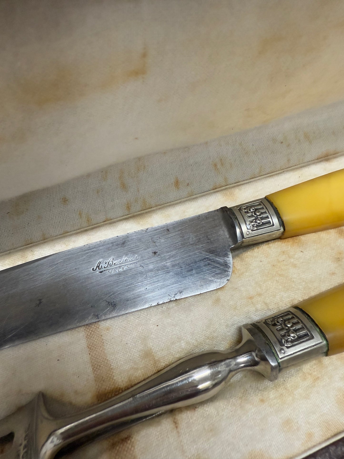 Vintage Original Box Set Carving Knife and Fork