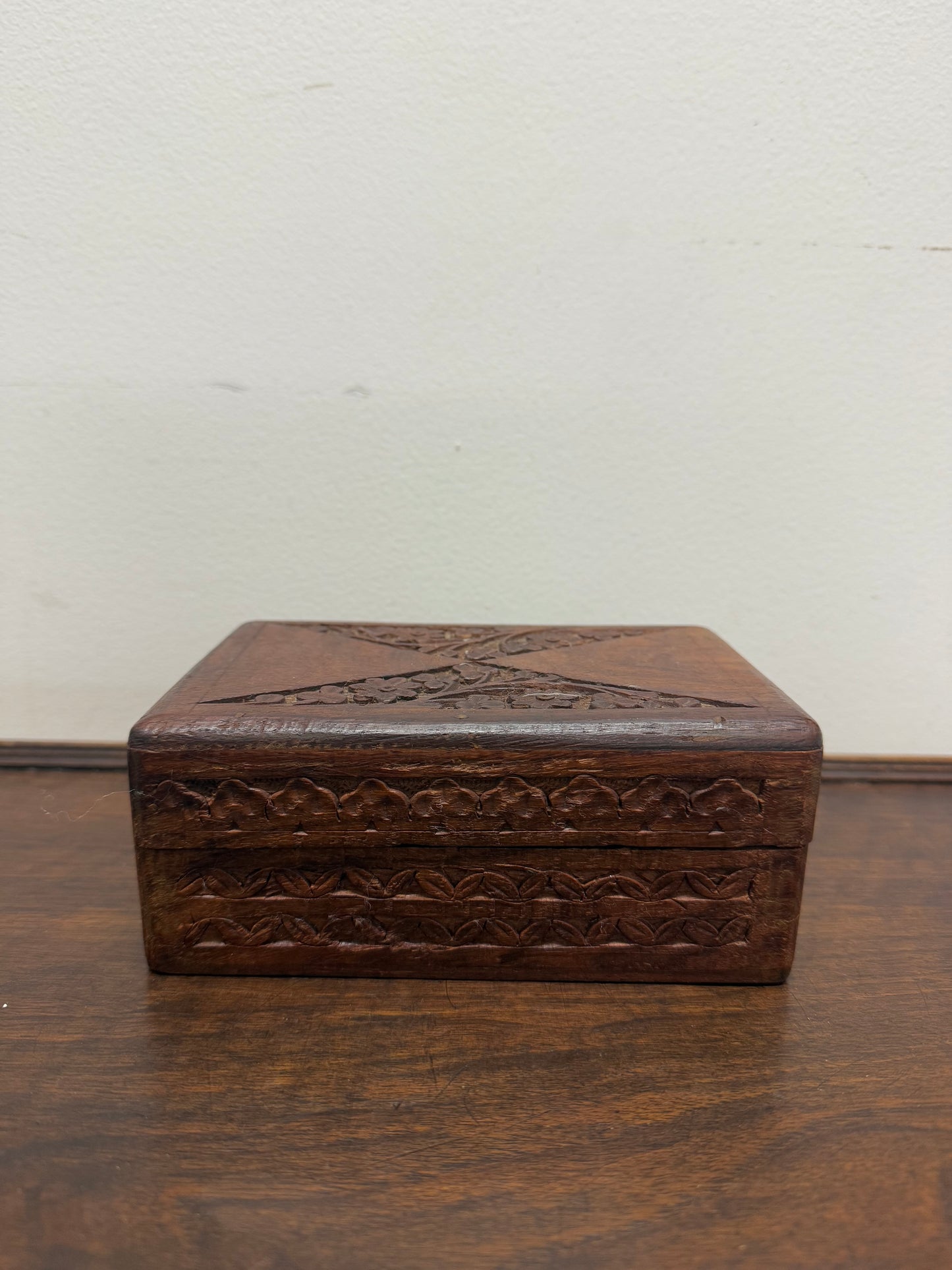 Vintage Hand Carved Trinket Box