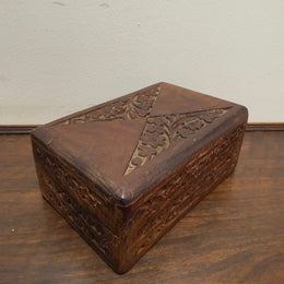 Vintage Hand Carved Trinket Box
