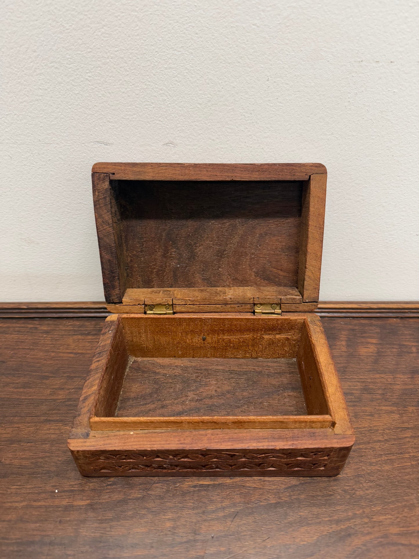 Vintage Hand Carved Trinket Box